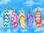 Clothesline Flip Flops Horizontal Art Print