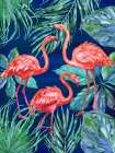 Flora Flamingos Vertical Coastal Print