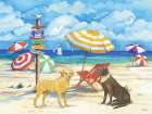 Dog Beach Day Horizontal IV Art Print