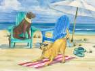 Grayton Beach Dog Duo Art Print