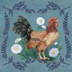 Ferns and Roosters III Art Print