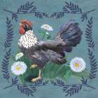 Ferns and Roosters IV Art Print
