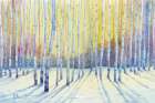 Winter White Birch Grove Watercolor Art Print