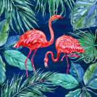 Flora Flamingos I Coastal Print