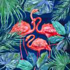 Flora Flamingos II Coastal Print