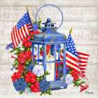 Patriotic Lantern I Art Print