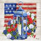 Patriotic Lantern II Art Print