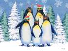 Holiday Party Penguins Horizontal I Art Print