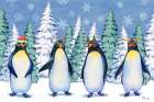 Holiday Party Penguins Horizontal II Art Print