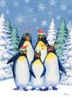 Holiday Party Penguins Vertical Art Print