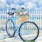 Floral Beach Bicycle I Art Print