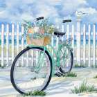 Floral Beach Bicycle II Art Print