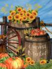 Harvest Market Scene Vertical Art Print