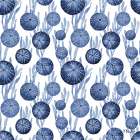 Indigo Urchin Repeat II Art Print