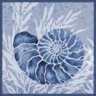 Ammonite Shell I - Indigo Art Print