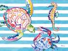 Brushstroke Sealife Horizontal Art Print