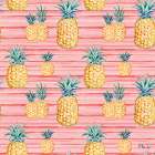 Brushstroke Pineapple Repeat II Art Print