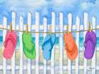 Flip Flop Clothesline Horizontal I Art Print