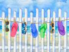 Flip Flop Clothesline Horizontal II Art Print