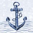 Brushstroke Nautical I - Indigo Art Print
