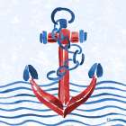 Brushstroke Nautical I Art Print