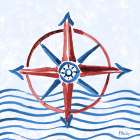Brushstroke Nautical III Art Print
