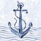 Brushstroke Nautical IV - Indigo Art Print