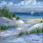 Crooked Island Dunes and Sailboats Art Print