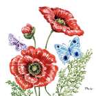 Brushstroke Florals and Butterflies II Art Print