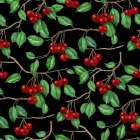 Classic Cherry Repeat - Black Art Print