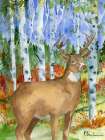 Golden Deer Forest Vertical I Art Print