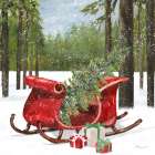 Snowbank Sleigh and Tree Art Print