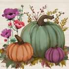 Floral Pumpkins I Art Print