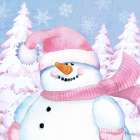 Pink Snowman II Art Print