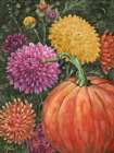 Impressions of Dahlias and Pumpkin Art Print