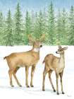Winter Deer Duo Art Print