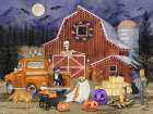 Halloween Village Barn Art Print
