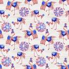 Flag Waving Flamingos Repeat - Wood Art Print