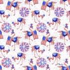 Flag Waving Flamingos Repeat Art Print