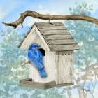 Hanging Bird House III Art Deco Print