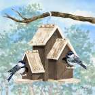 Hanging Bird House IV Art Deco Print