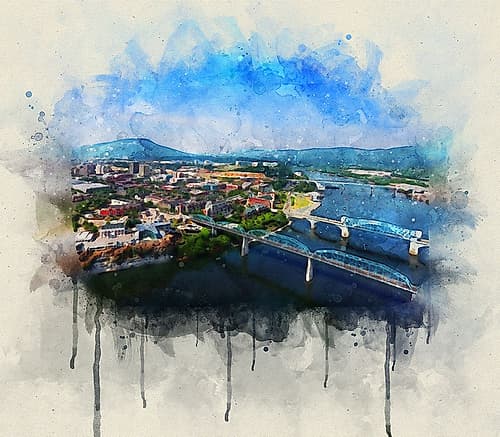 Aerial 7 Watercolor Landscape Print