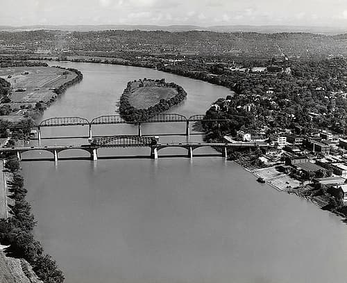 Aerial Chattanooga 1942 Landscape Print