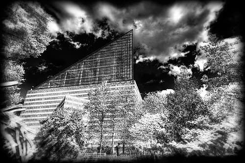 Aquarium 2 HDR BW Holga Landscape Print