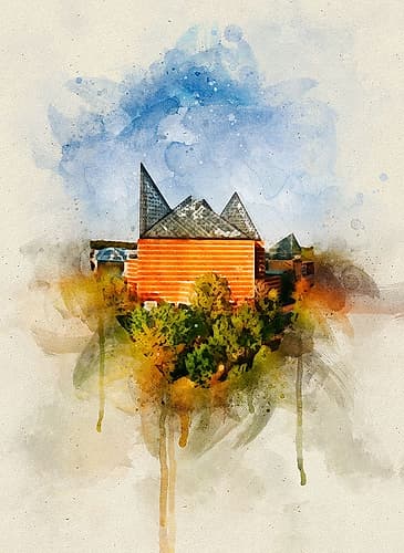 Aquarium From Above Watercolor Art Print