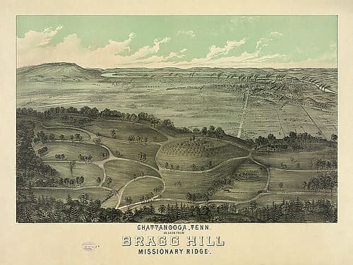 Bragg Hill Wood Cut 1887 Art Print