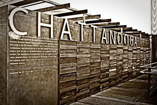 Chatt Pier Sign Sepia Photography Print
