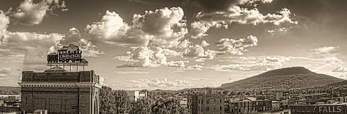 Choo Choo to Lookout Pano Sepia Landscape Print