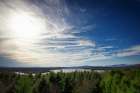Clouds Trees Lake Art Print