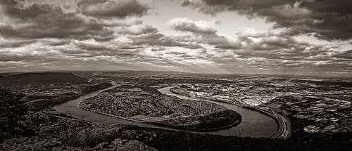 Moccasin Bend BW Landscape Print